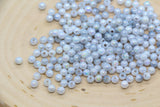 4mm Silver Opal Ombre Beads, Iridescent Plastic Mermaid Beads #3432