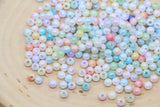 4mm Pastel Opal Mix Ombre Beads, Iridescent Plastic Mermaid Beads #3422