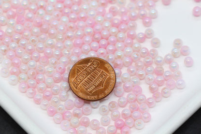 4mm Baby Pink Opal Ombre Beads, Iridescent Plastic Mermaid Beads #2057