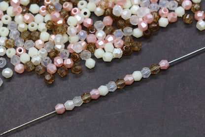 4mm Pastel Sorbet Mix Faceted Beads, Acrylic Plastic Beads for Jewelry Making #3416