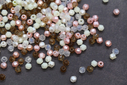 4mm Pastel Sorbet Mix Faceted Beads, Acrylic Plastic Beads for Jewelry Making #3416