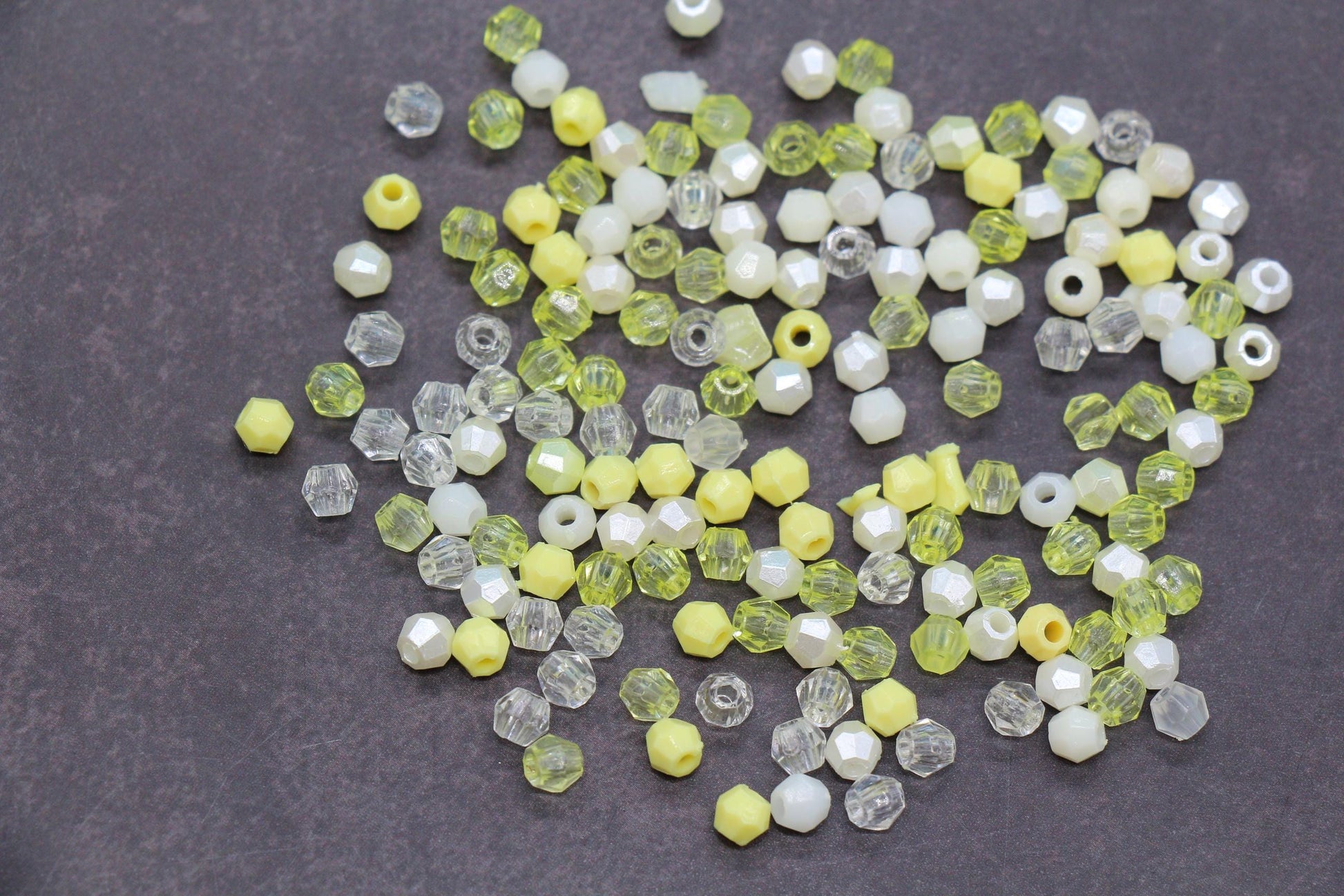 4mm Citrus Mix Faceted Beads, Acrylic Plastic Beads for Jewelry Making #3421