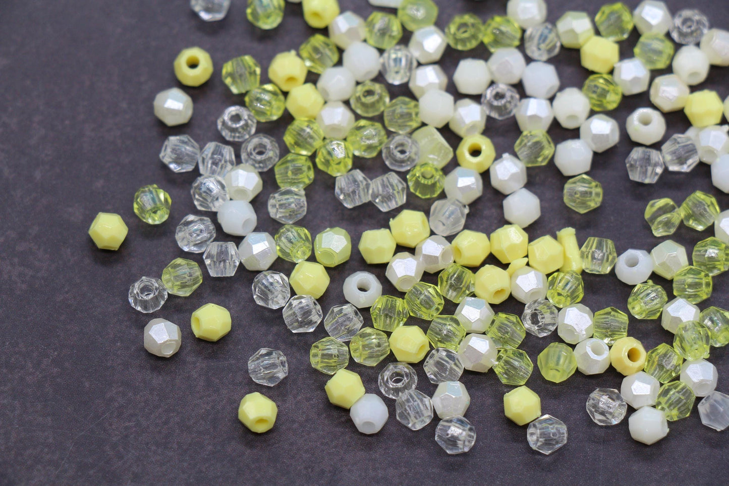 4mm Citrus Mix Faceted Beads, Acrylic Plastic Beads for Jewelry Making #3421