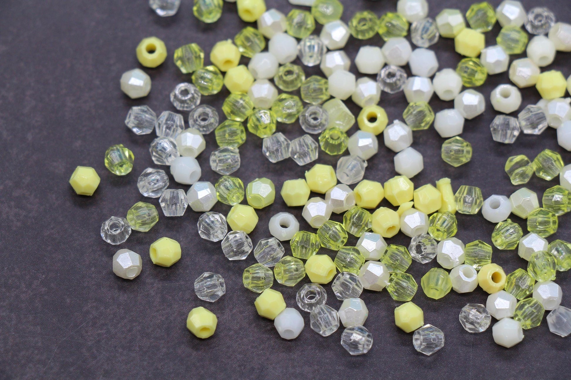4mm Citrus Mix Faceted Beads, Acrylic Plastic Beads for Jewelry Making #3421
