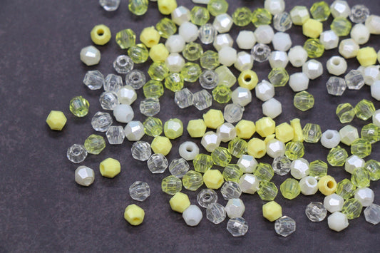 4mm Citrus Mix Faceted Beads, Acrylic Plastic Beads for Jewelry Making #3421