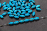 Blue Oval Beads with Gold Veins, Oval Spacer Beads for Jewelry Making #2910