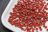 4mm Red Stripe Glass Beads, Glass Spacer Beads for Jewelry Making #3728