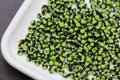 4mm 6/0 green and black stripe glass seed beads for bracelets