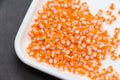 4mm 6/0 orange and white stripe glass seed beads for bracelets