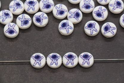 Astronaut Beads, Space Theme Round Acrylic Beads #792
