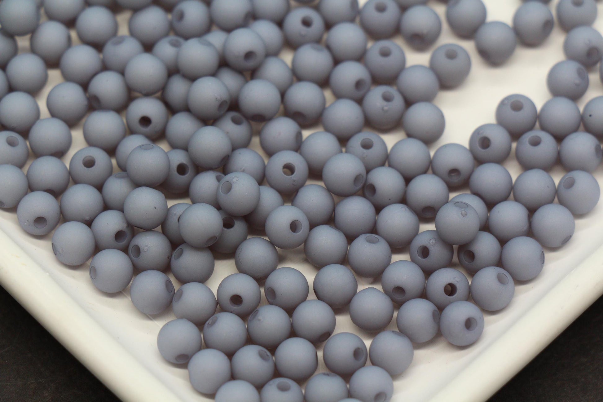 6mm Matte Gray Beads, Neutral Gray Spacer Beads for Jewelry Making #607