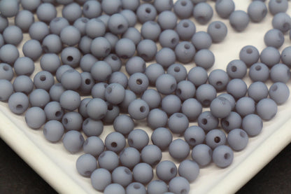 6mm Matte Gray Beads, Neutral Gray Spacer Beads for Jewelry Making #607