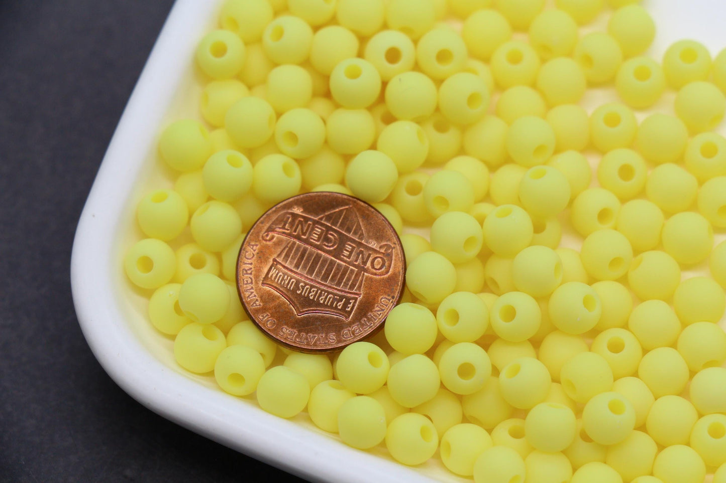 6mm Matte Pastel Yellow Beads, Soft Pastel Yellow Spacer Beads for Jewelry Making #608