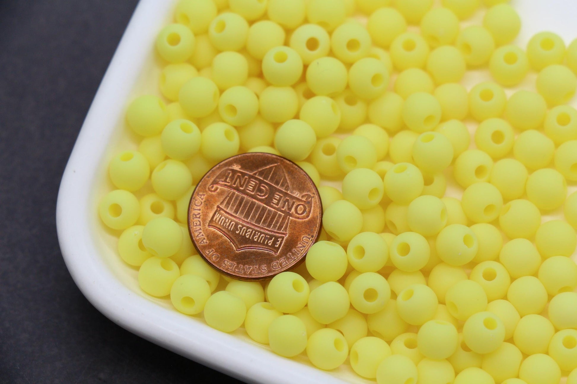 6mm Matte Pastel Yellow Beads, Soft Pastel Yellow Spacer Beads for Jewelry Making #608