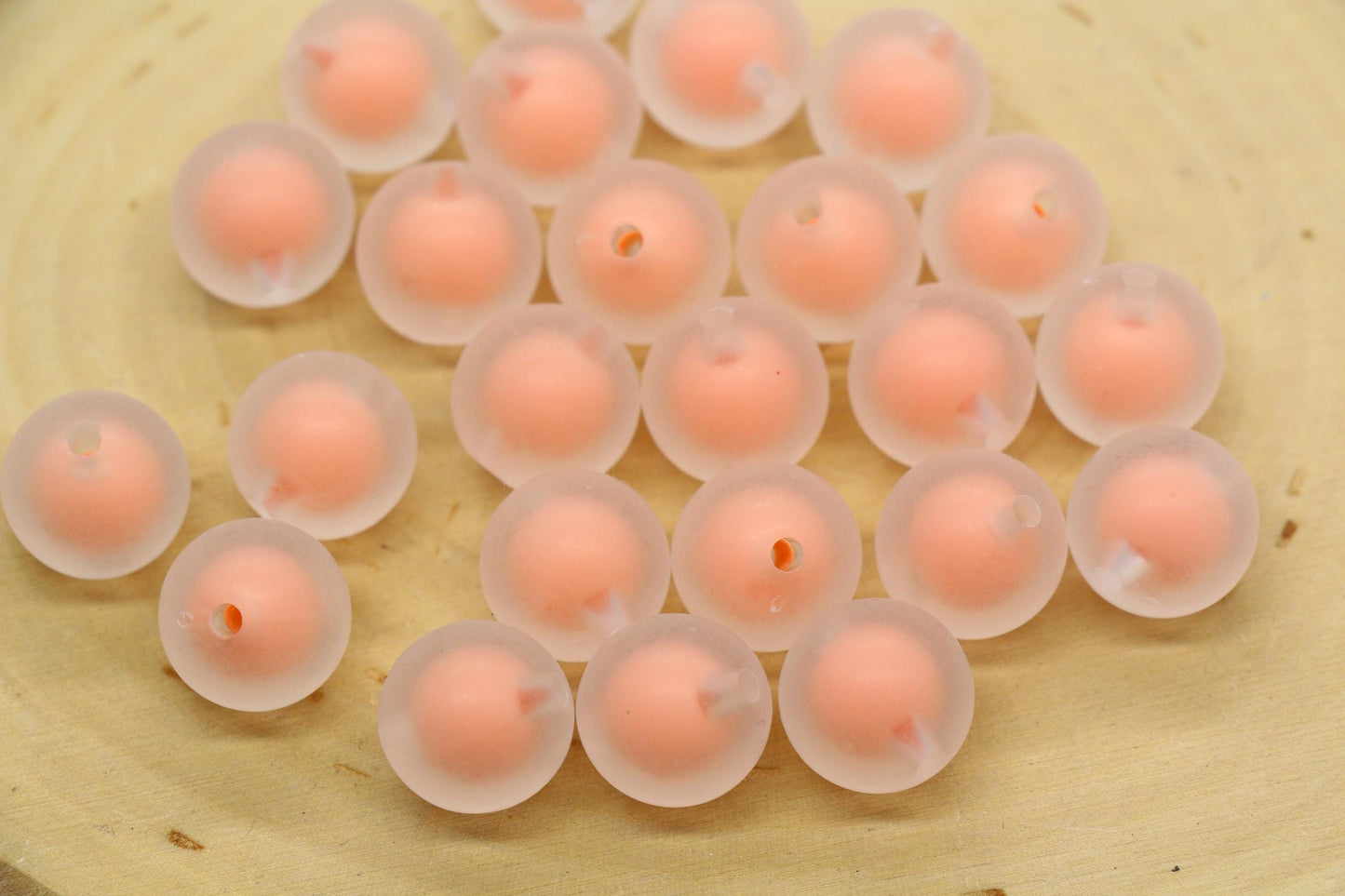 13mm Matte Peach Gumball Beads, Chunky Matte Beads for Jewelry Making