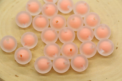 13mm Matte Peach Gumball Beads, Chunky Matte Beads for Jewelry Making