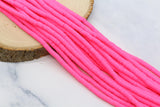 6mm Bright Pink Heishi Beads, Polymer Clay Disc Beads for Jewelry Making #400