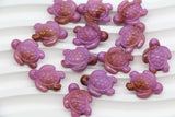 14mm Sea Turtle Beads, Marbled Acrylic Turtle Beads, Ocean Animal Beads for Jewelry Making #3916