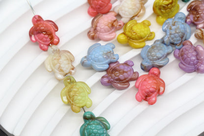 14mm Sea Turtle Beads, Pastel Ocean Animal Beads, Jewelry Making #3919