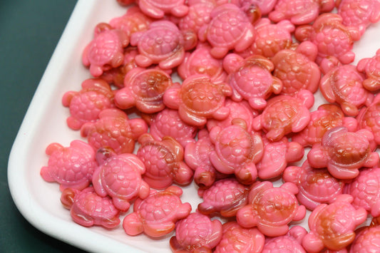 14mm Pink Sea Turtle Beads, Ocean Animal Beads for Jewelry Making #3917