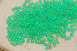 3mm Matte Iridescent Bright Green Glass Beads, Frosted AB Round Beads #1194