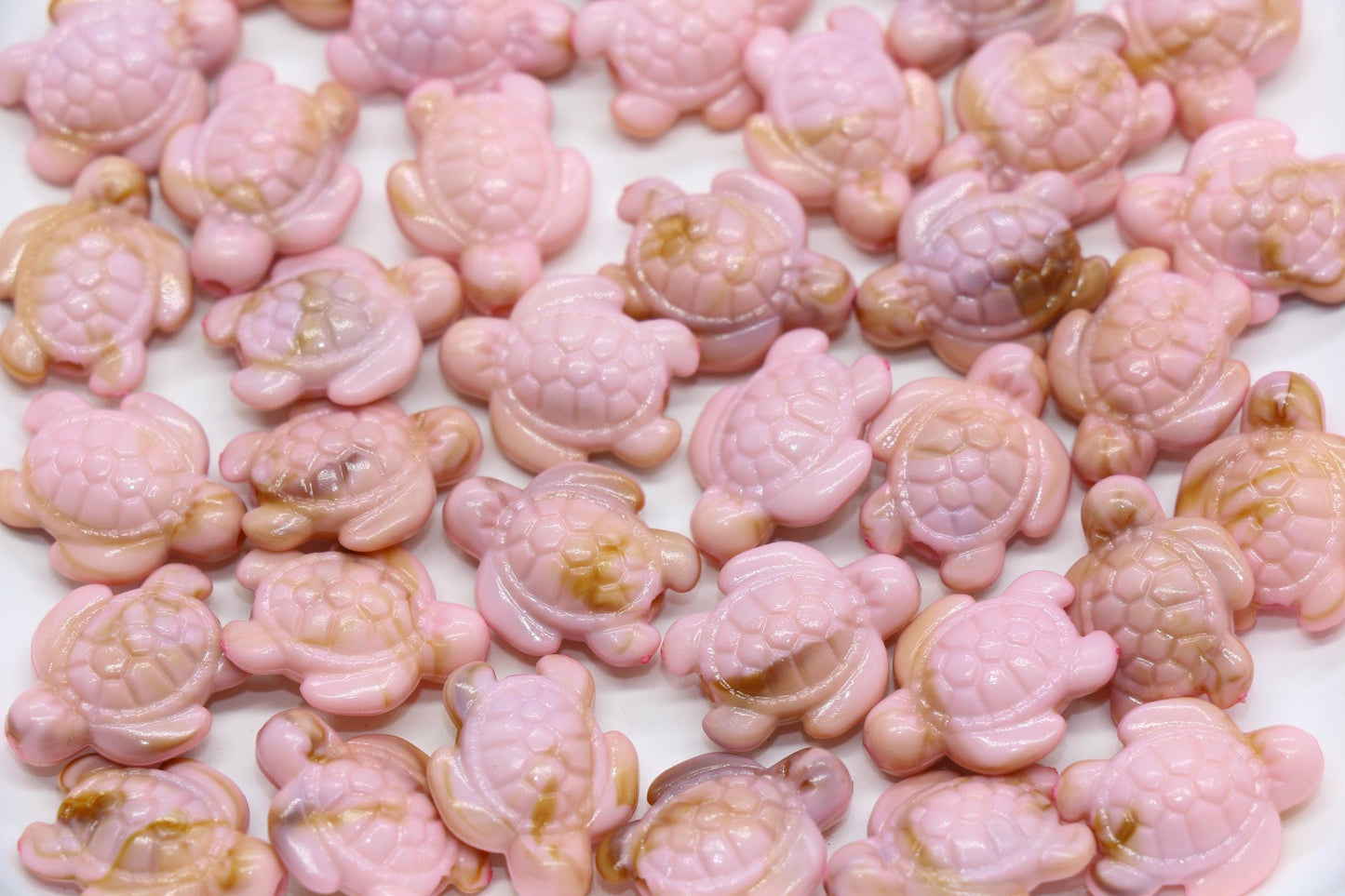 14mm Blush Pink Sea Turtle Beads, Ocean Animal Beads for Jewelry Making #3915