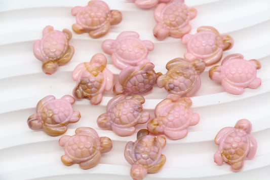 14mm Blush Pink Sea Turtle Beads, Ocean Animal Beads for Jewelry Making #3915