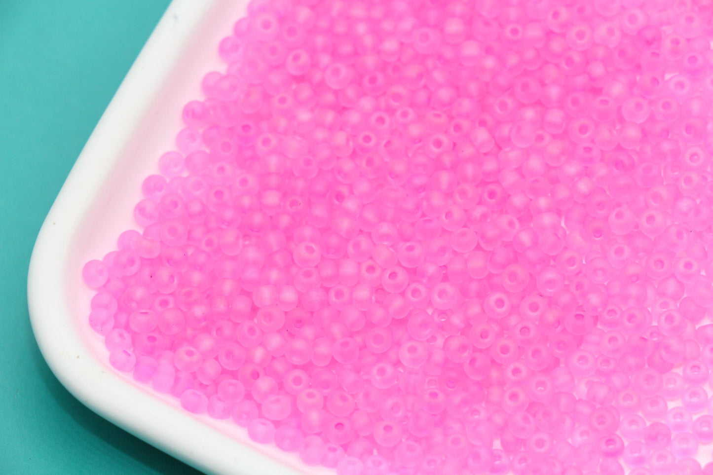 3mm Matte Iridescent Pink Glass Beads, Frosted AB Round Beads #1199