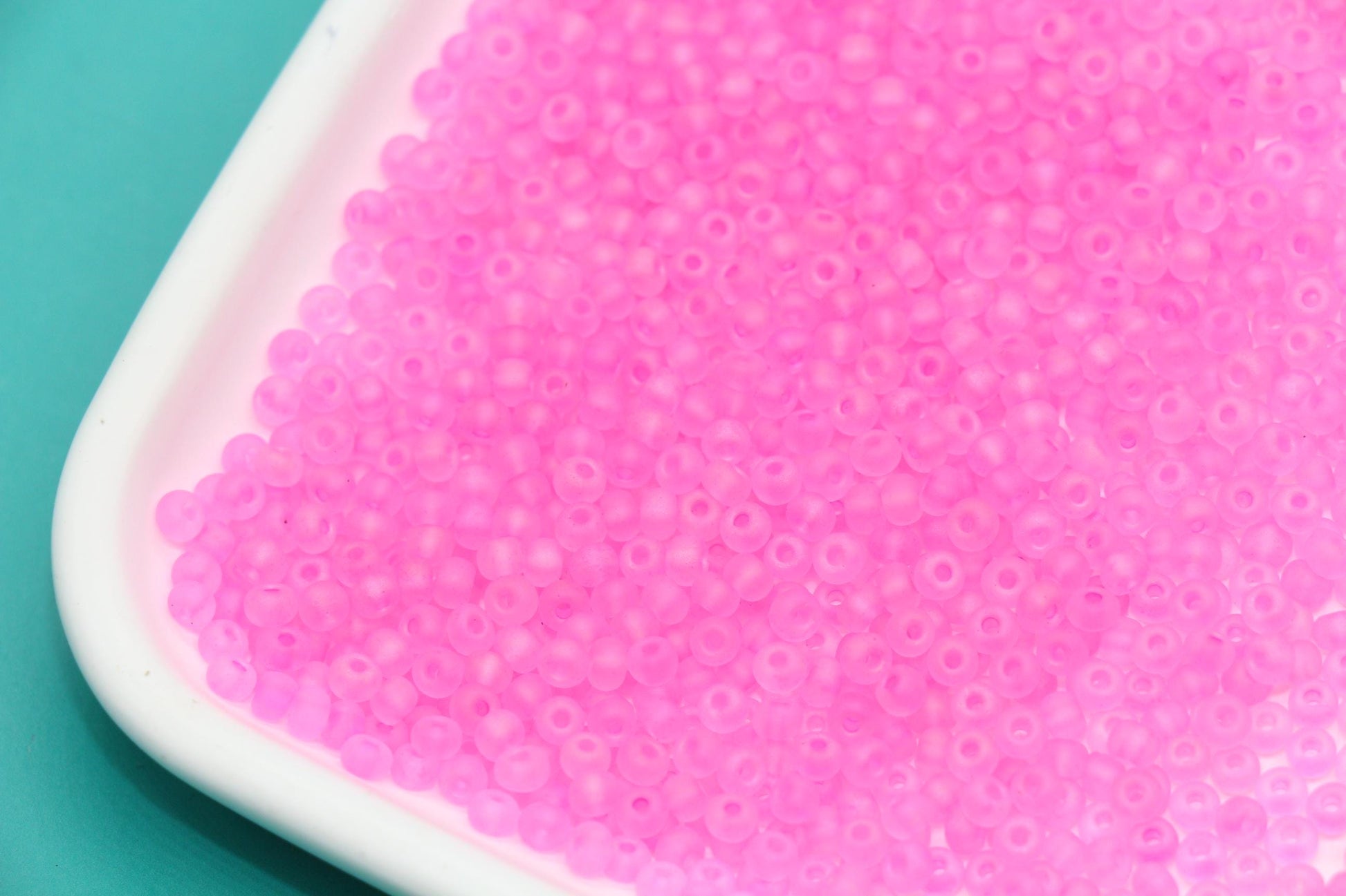 3mm Matte Iridescent Pink Glass Beads, Frosted AB Round Beads #1199