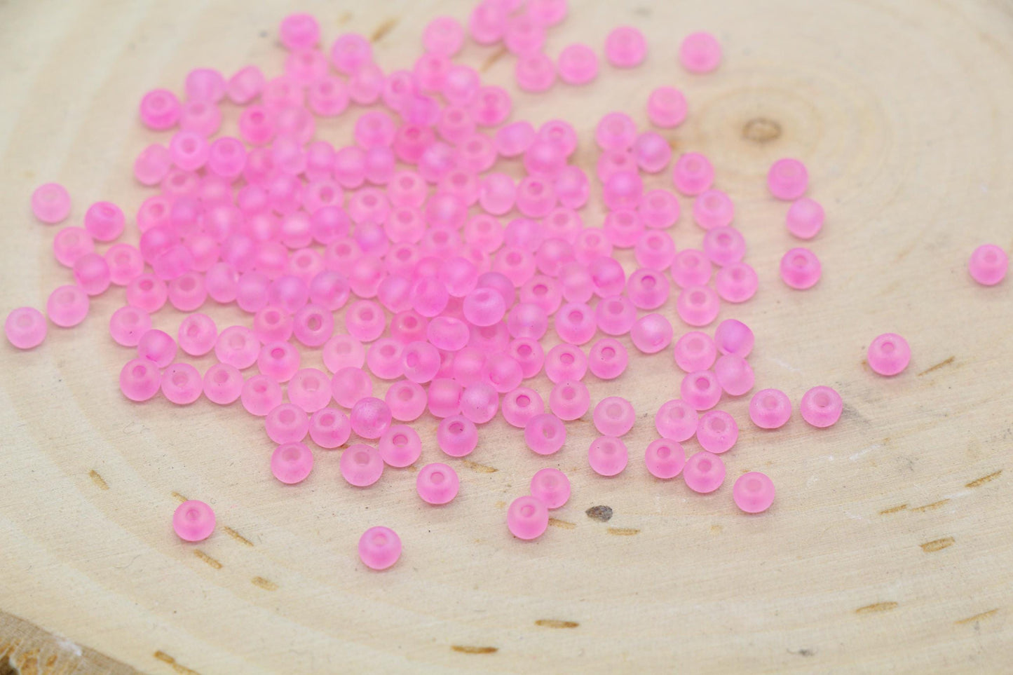 3mm Matte Iridescent Pink Glass Beads, Frosted AB Round Beads #1199