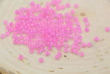 3mm Matte Iridescent Pink Glass Beads, Frosted AB Round Beads #1199