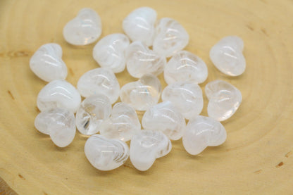 12mm Milky White Heart Beads, Jewelry Making Supplies #3909