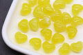 12mm Lemon Yellow Marble Acrylic Heart Beads