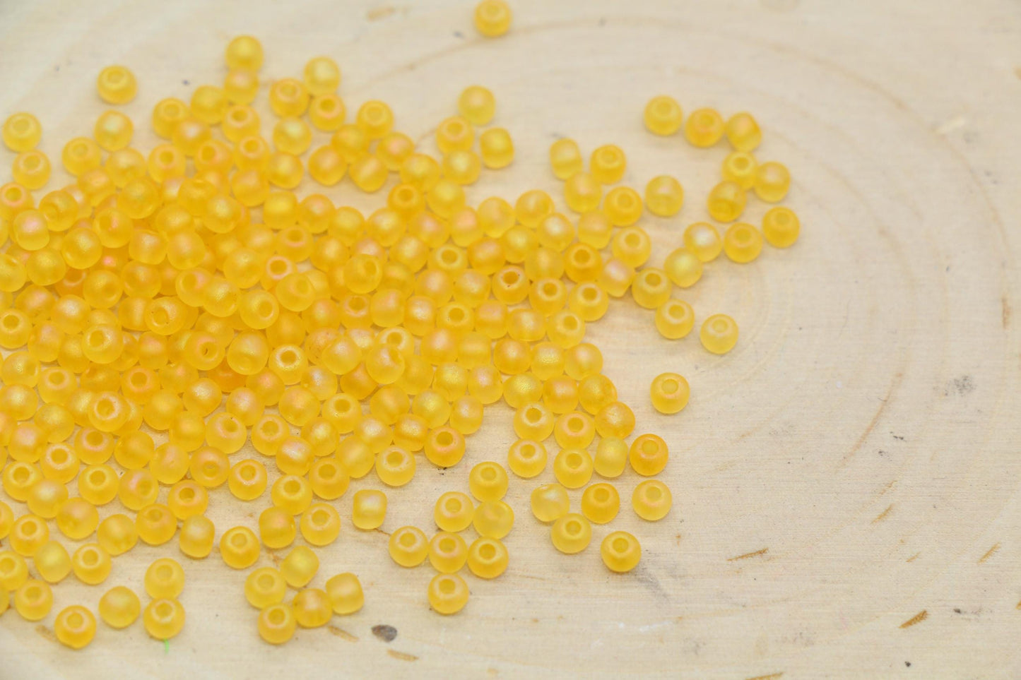 3mm Matte Iridescent Golden Orange Glass Beads, Frosted AB Round Beads #2281