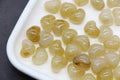12mm Golden Cream Marble Acrylic Heart Beads