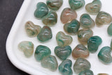 12mm Moss Sage Green Heart Beads, Jewelry Making Supplies #3912
