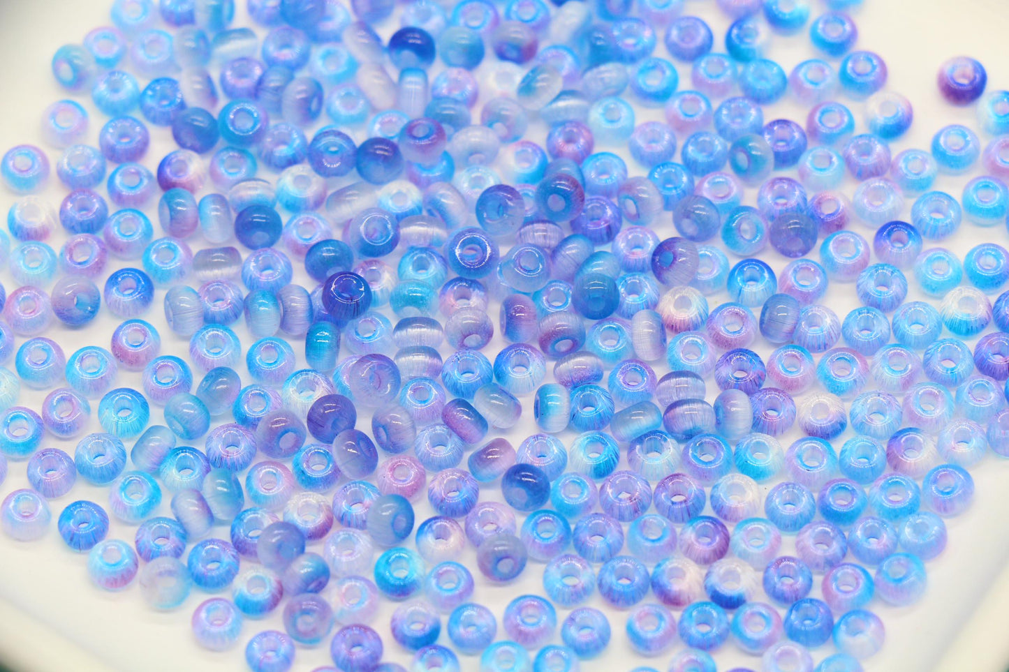 4mm Ombre Cat Eye Glass Beads, Blue Purple Beads #2285