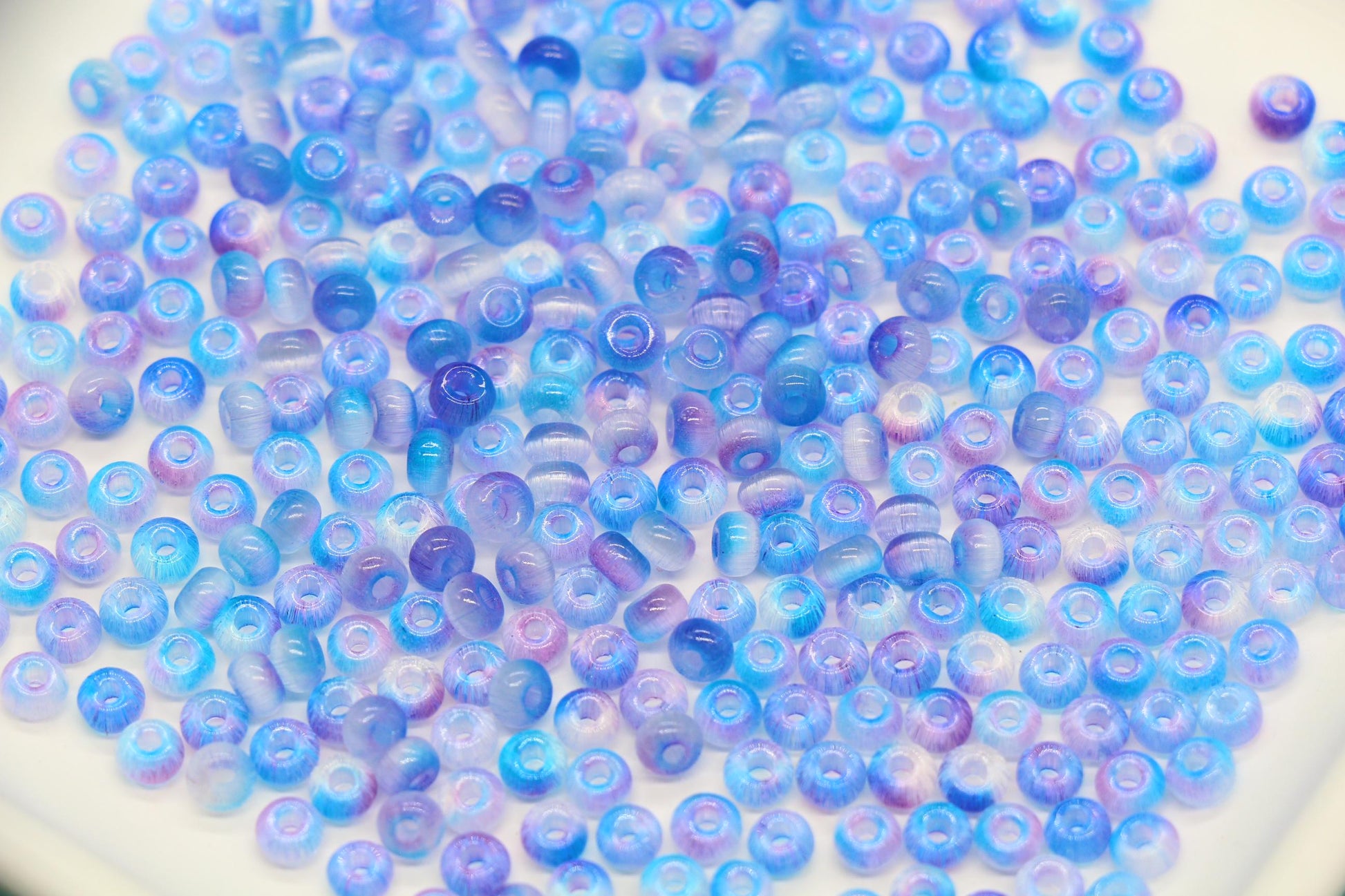 4mm Ombre Cat Eye Glass Beads, Blue Purple Beads #2285