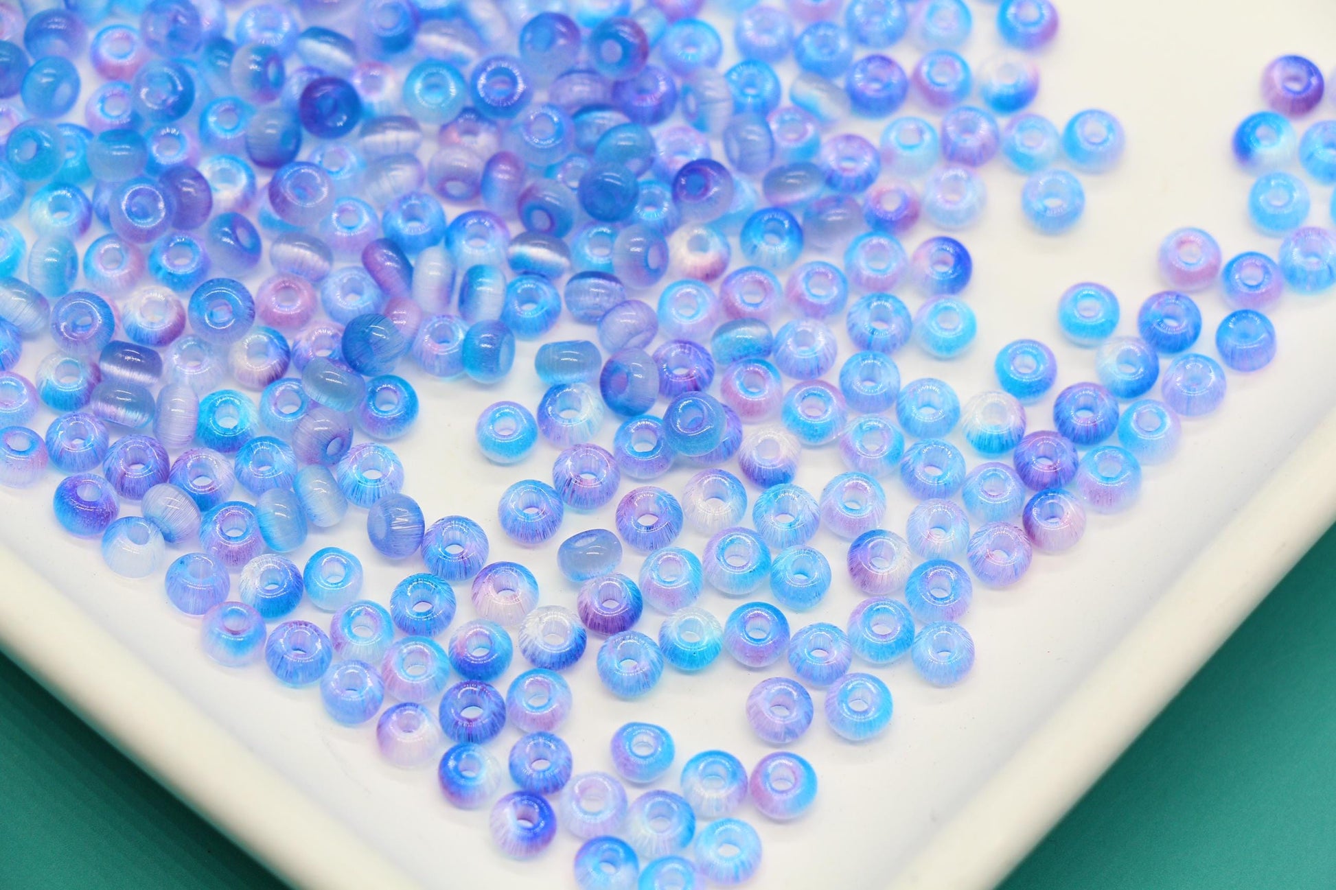 4mm Ombre Cat Eye Glass Beads, Blue Purple Beads #2285