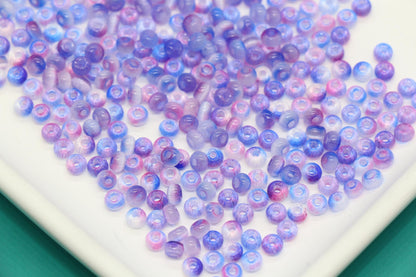 4mm Ombre Cat Eye Glass Beads, Blue Purple Pink Beads #2273