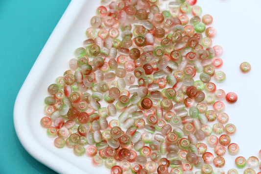 4mm Ombre Cat Eye Glass Beads, Green Coral Beads #2262