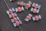 16mm Iridescent Candy Beads, Hot Pink Aurora AB Plastic Beads #3921