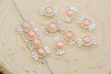 16mm Iridescent Candy Beads, Peach Aurora AB Plastic Beads #3920