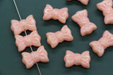Iridescent Large Bow Beads, Blush Pink Aurora AB Plastic Bow Beads #3522