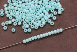 4mm Matte Mint Aqua Blue Glass Beads, Frosted Round Seed Beads for Jewelry Making #2344