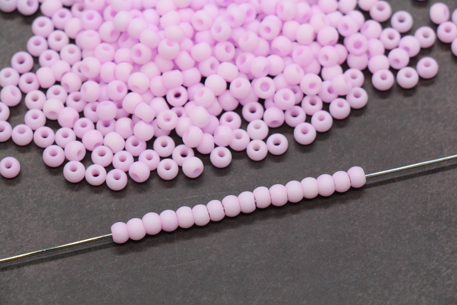 4mm Matte Pastel Lavender Pink Glass Beads, Frosted Round Beads #2338