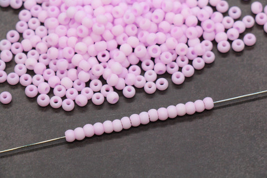 4mm Matte Pastel Lavender Pink Glass Beads, Frosted Round Beads #2338