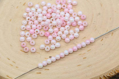 4mm Baby Pink Opal Ombre Beads, Iridescent Plastic Mermaid Beads #2057