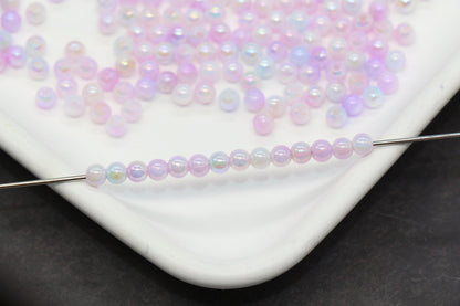 4mm Lavender Opal Ombre Beads, Iridescent Plastic Mermaid Beads #2060