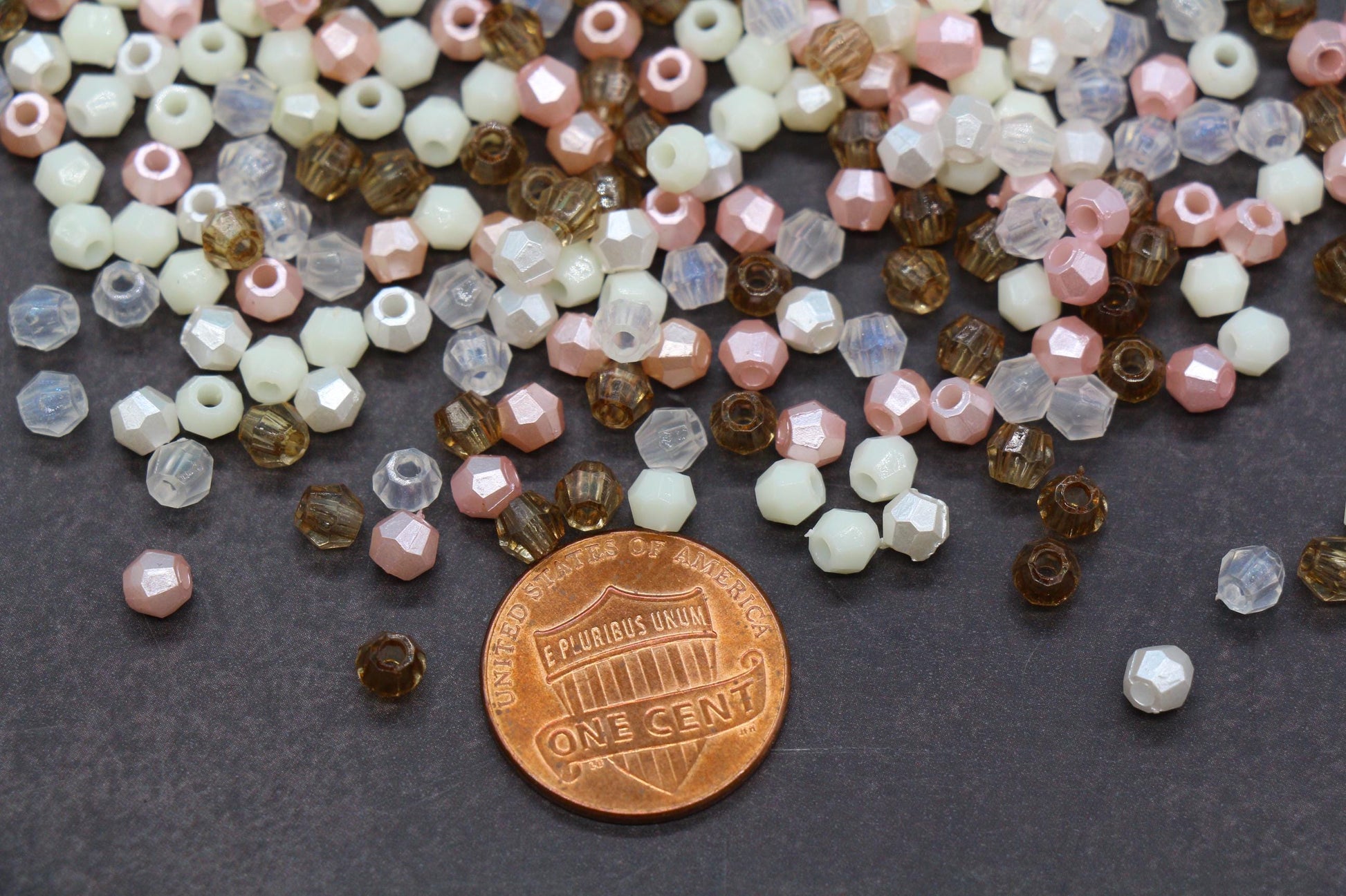 4mm Pastel Sorbet Mix Faceted Beads, Acrylic Plastic Beads for Jewelry Making #3416